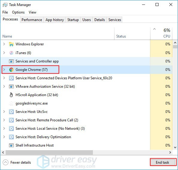หน้าจอโปรเซส (Process) ของ Task Manager บน Windows หน้าจอโปรเซส (Process) ของ Task Manager บน Windows
