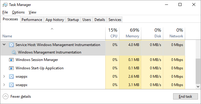 หน้าจอโปรเซส (Process) ของ Task Manager บน Windows หน้าจอโปรเซส (Process) ของ Task Manager บน Windows