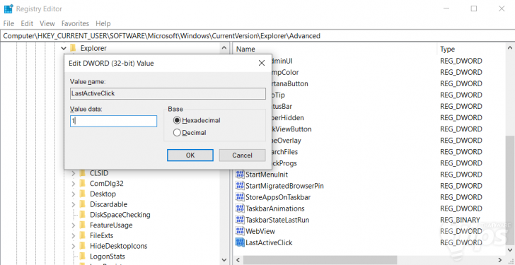 ตั้งค่าการทำงานของ Taskbar Thumbnails ให้แสดงหน้าต่างล่าสุด (Enable Last Active Click)