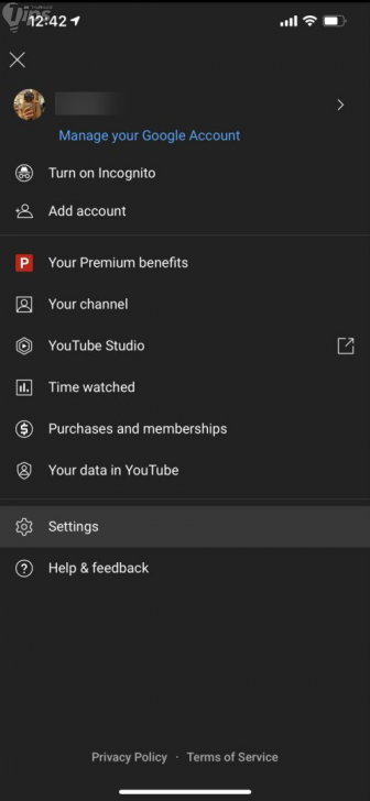 เมนูผู้ใช้งานของยูทูป (YouTube User Menu)