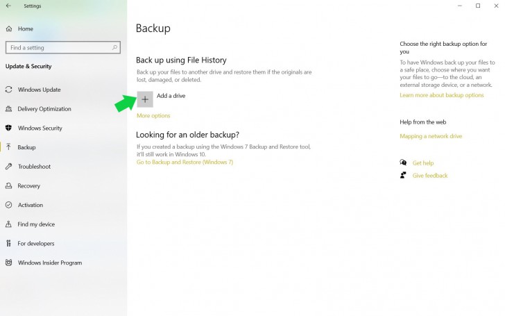 กู้ไฟล์กลับด้วยการใช้ระบบ File History