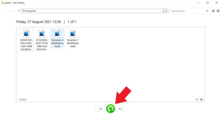 กู้ไฟล์กลับด้วยการใช้ระบบ File History