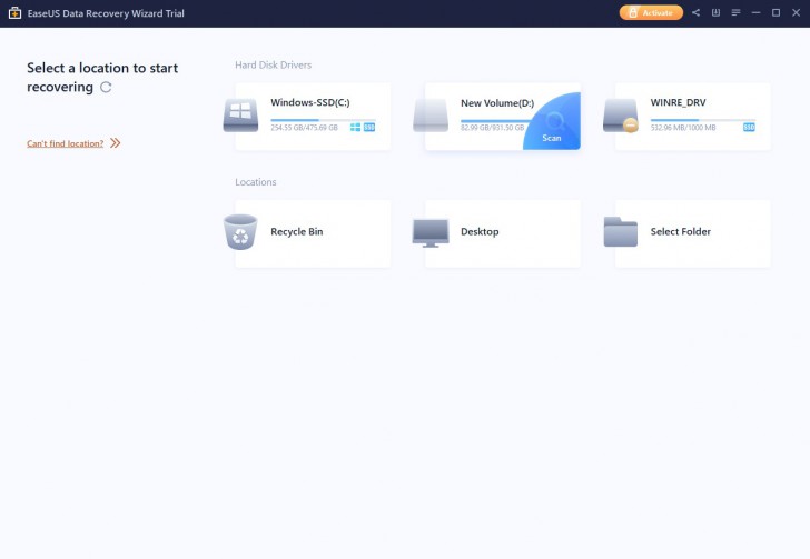 โปรแกรม EaseUS Data Recovery Wizard