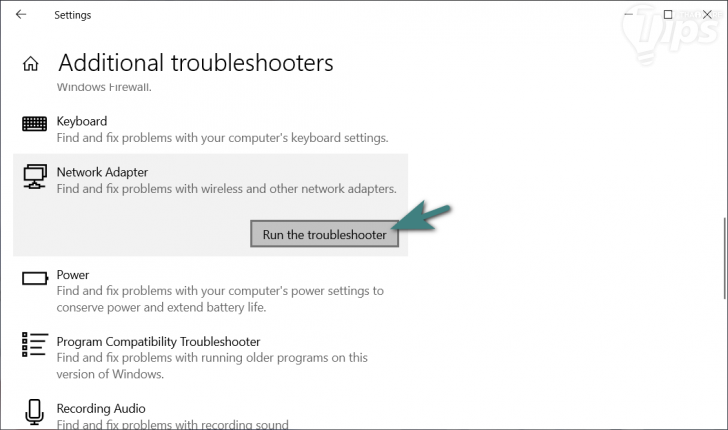 ใช้เครื่องมือ Internet Connections Troubleshooter