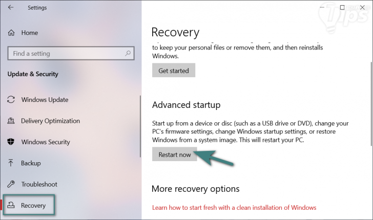 หน้าต่างการตั้งค่า (Settings) ของ Windows 10
