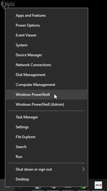 การเปิด Windows PowerShell