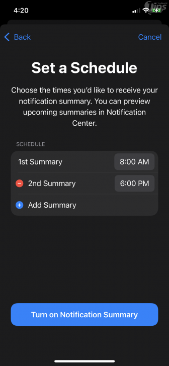 สรุปการแจ้งเตือนด้วย Notification Summary