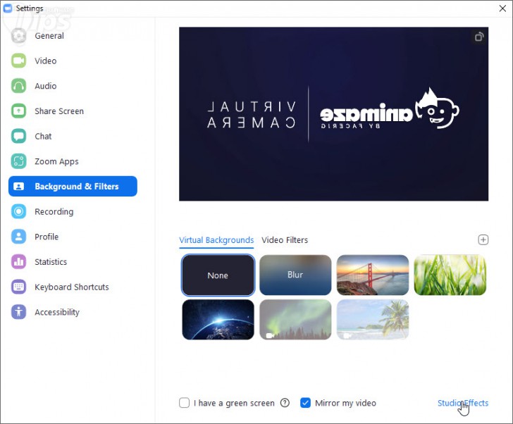 วิธีเปิดใช้งาน Studio Effects บนโปรแกรม Zoom Meeting