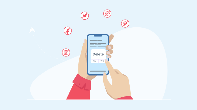 ลบแอปพลิเคชันทิ้ง