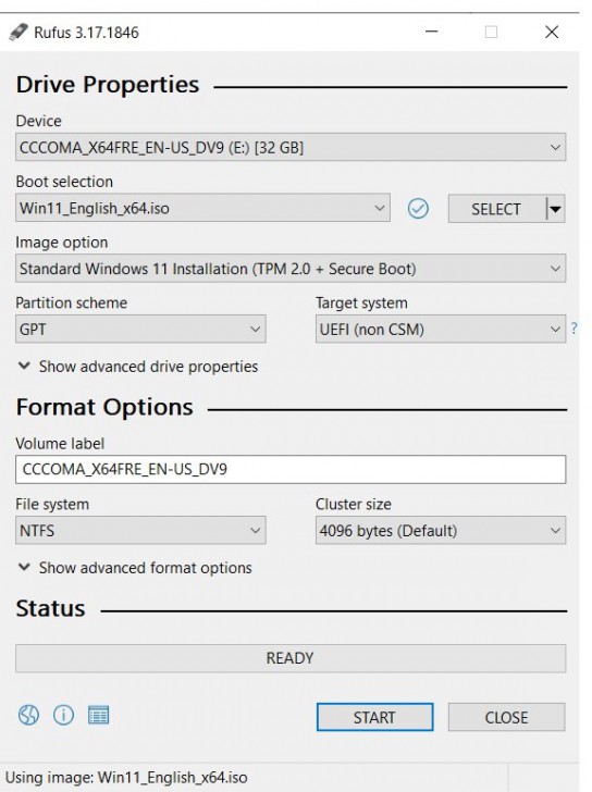 เปลี่ยนโปรแกรมที่ใช้ทำ Installation media