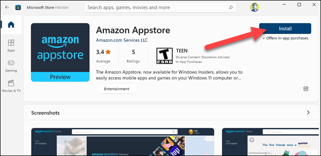 ติดตั้งแอปพลิเคชัน Android บนระบบปฏิบัติการ Windows 11 ด้วย WSA ผ่าน Amazon Appstore