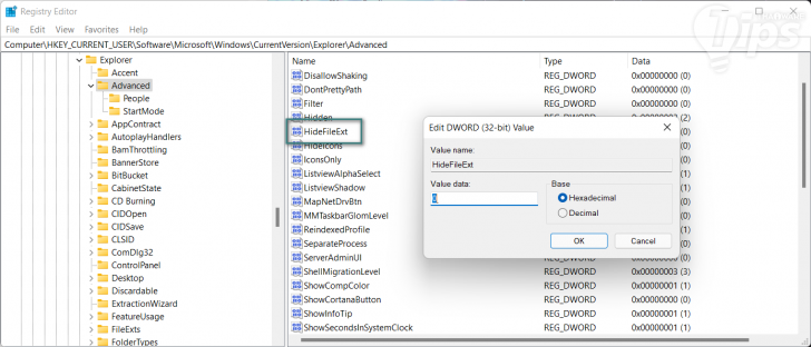 วิธีแสดงนามสกุลไฟล์ (File Extension) บนระบบปฏิบัติการ Windows