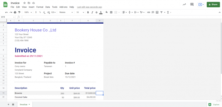 เว็บแอปพลิเคชัน Google Sheets