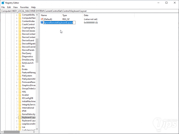 แก้ใน Registry Editor (Regedit)