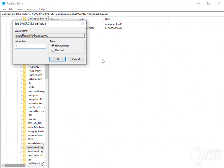 แก้ใน Registry Editor (Regedit)