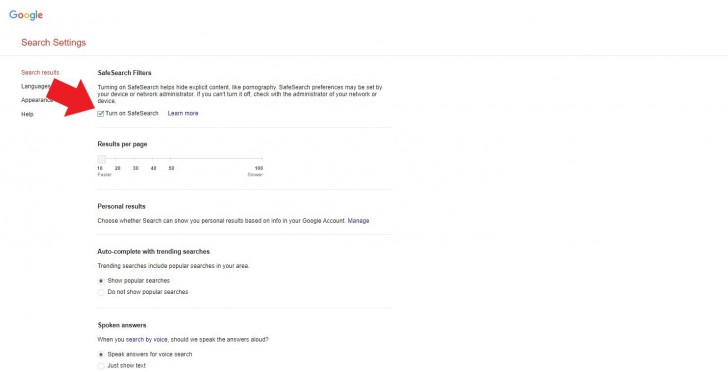 การเปิดใช้งาน SafeSearch บนคอมพิวเตอร์ 