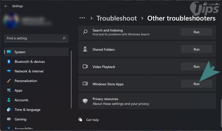 ใช้เครื่องมือ Windows Store Apps Troubleshooter
