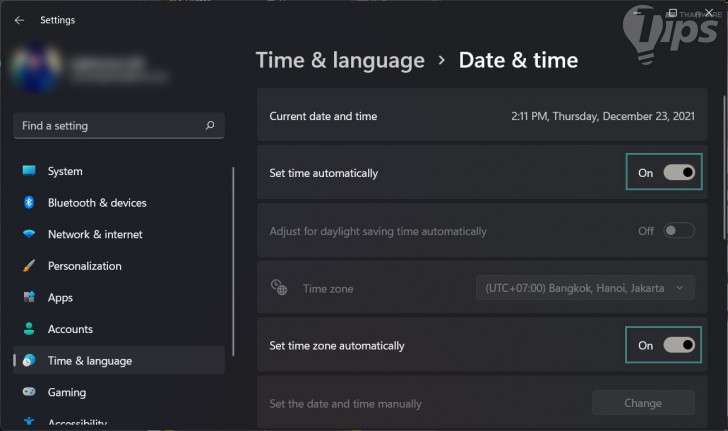 ตรวจสอบการตั้งค่า Date & Time และ Regional