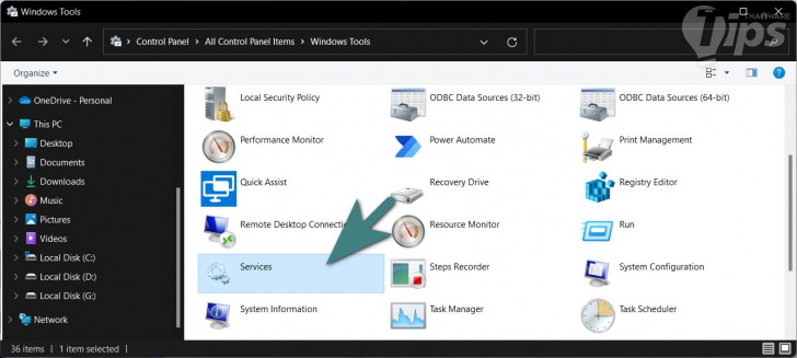 วิธีเปิด Windows Service ผ่านเมนูเริ่มต้น (Start Menu)