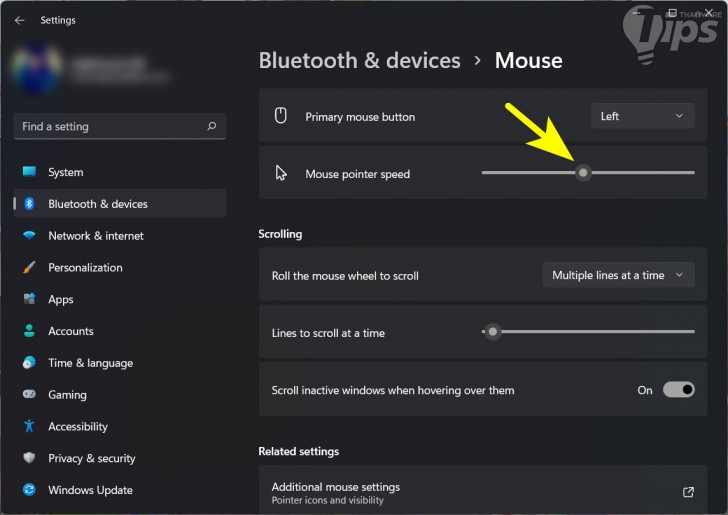 ปรับแต่ง ความเร็วตัวชี้ของเมาส์ (Customize Mouse Pointer Speed)