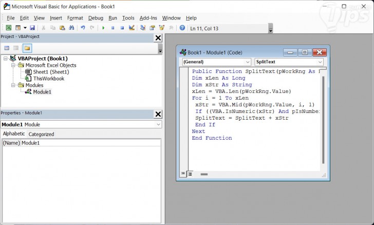 ใช้เครื่องมือ VBA (Visual Basic for Applications)