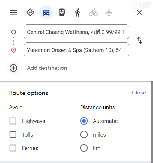 วิธีใช้งาน Google Maps เพื่อเลี่ยงทางด่วนบนคอมพิวเตอร์