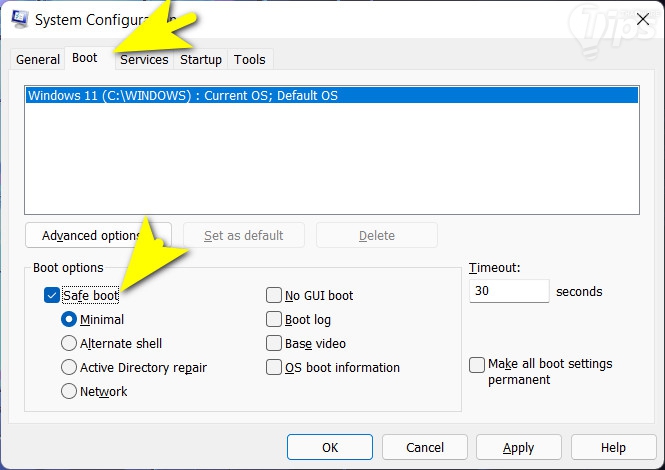 หน้าจอ System Configuration บนระบบปฏิบัติการ Windows 11 หน้าจอ System Configuration บนระบบปฏิบัติการ Windows 11