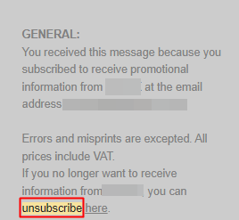 เชิญชวนให้ผู้รับทำการ Unsubscribe อีเมล