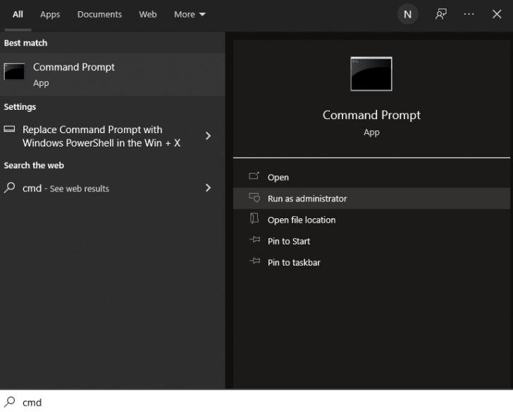 เปิดใช้งาน Hyper-V ผ่าน Command Prompt