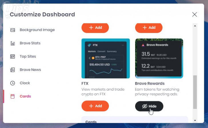 วิธีปิดฟีเจอร์ หรือความสามารถ ที่เกี่ยวข้องกับสกุลเงินคริปโต บน Brave Browser