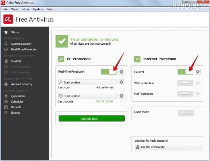 โปรแกรม Avira Free Antivirus