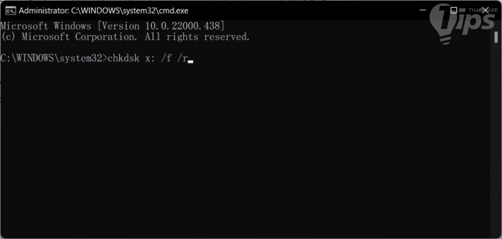 การใช้คำสั่ง chkdsk ในระบบปฏิบัติการ Windows