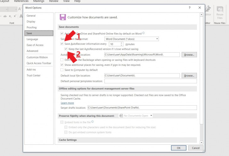 การตั้งค่าฟีเจอร์ AutoRecover