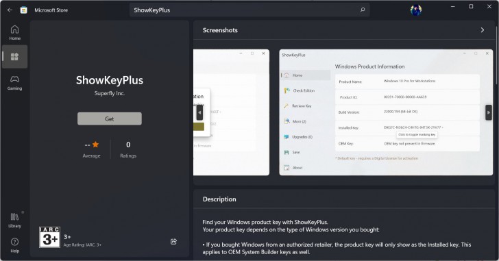 วิธีค้นหา Windows Product Key แบบ OEM ด้วยโปรแกรม ShowKeyPlus