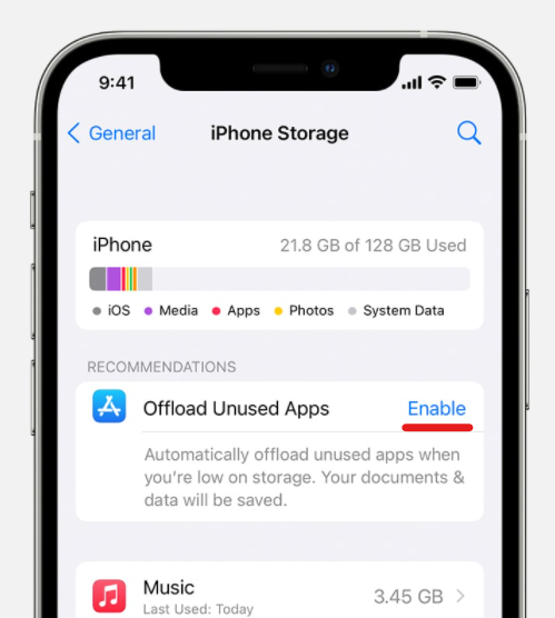 ฟีเจอร์ Offload App บน iOS