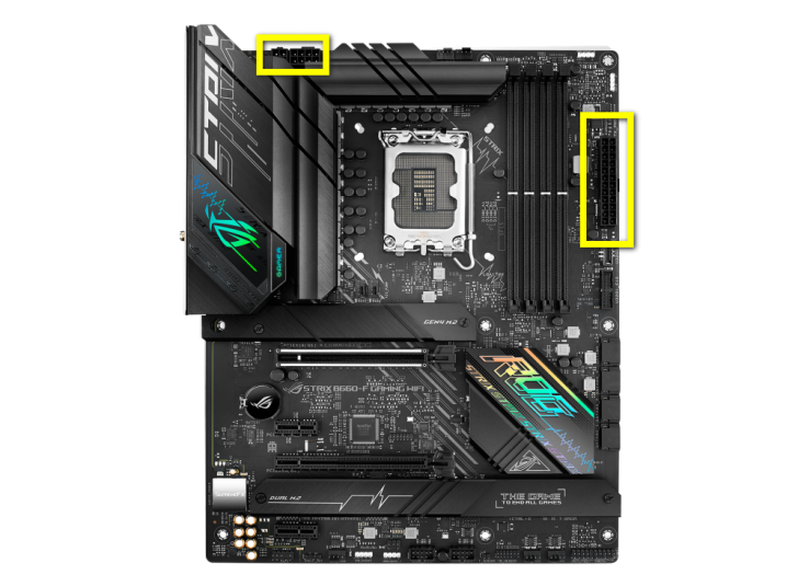 Power Connector ในเมนบอร์ด ROG STRIX B660-F GAMING WIFI