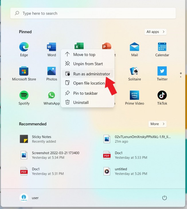 วิธีเปิดใช้โปรแกรมด้วย Run as Administrator