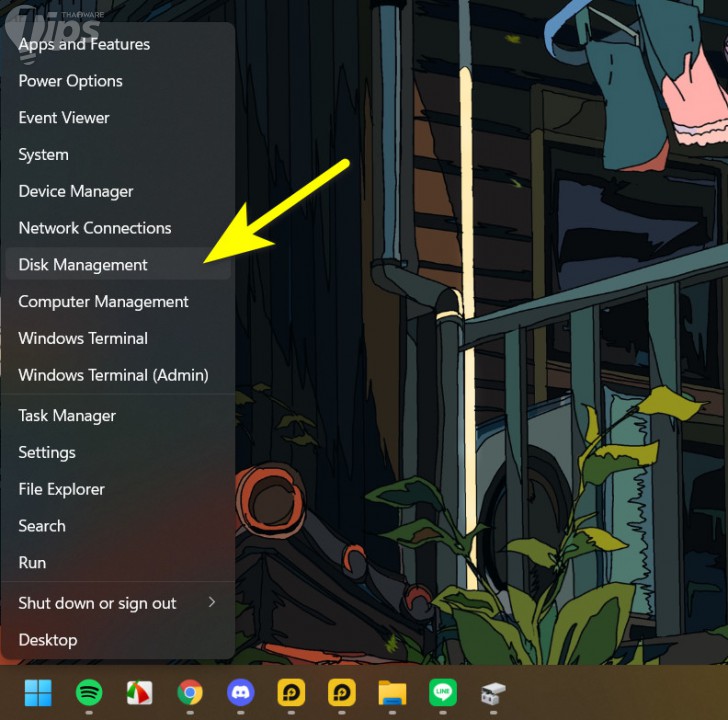 วิธีเปิด Disk Management บนระบบปฏิบัติการ Windows ผ่านเมนู Power User