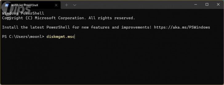 วิธีเปิด Disk Management บนระบบปฏิบัติการ Windows ผ่าน Command Prompt หรือ PowerShell