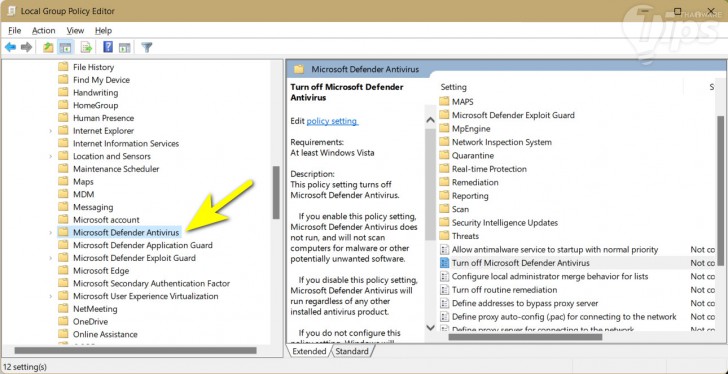 วิธีปิด Windows Defender แบบถาวร (How to turn off Windows Defender permanently ?)