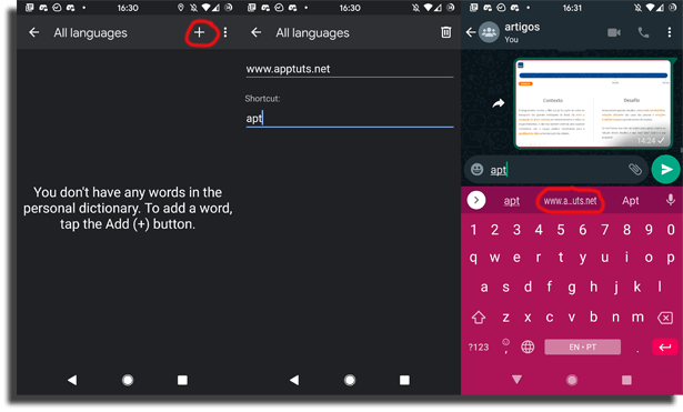 การตั้งค่า Text Shortcuts บน Android ที่ใช้ GBoard (คีย์บอร์ดของ Google) 