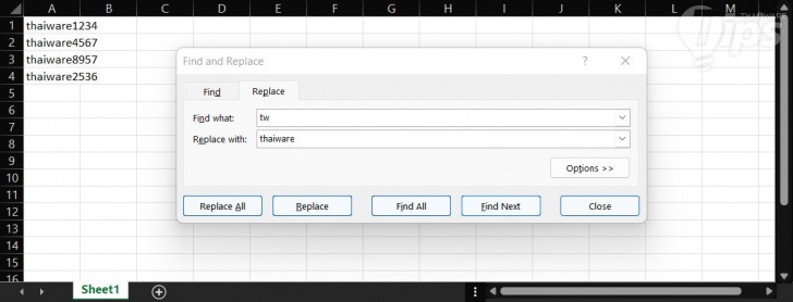 วิธีใช้ฟังก์ชัน SUBSTITUTE เพื่อแทนที่ข้อมูลเดิมใน โปรแกรม Excel