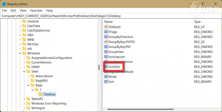 วิธีปรับขนาดไอคอนบนหน้า Desktop ของ Windows ผ่านตัวแก้ไขรีจิสทรี (Registry Editor)