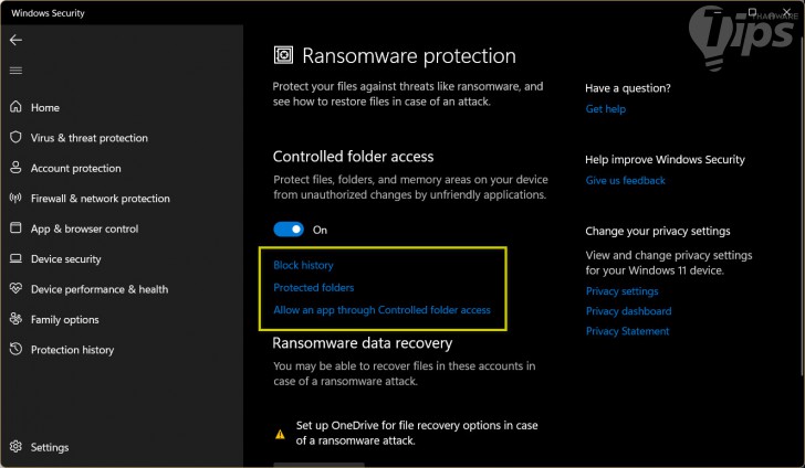วิธีเปิดใช้งาน คุณสมบัติป้องกันมัลแวร์เรียกค่าไถ่ ใน Windows