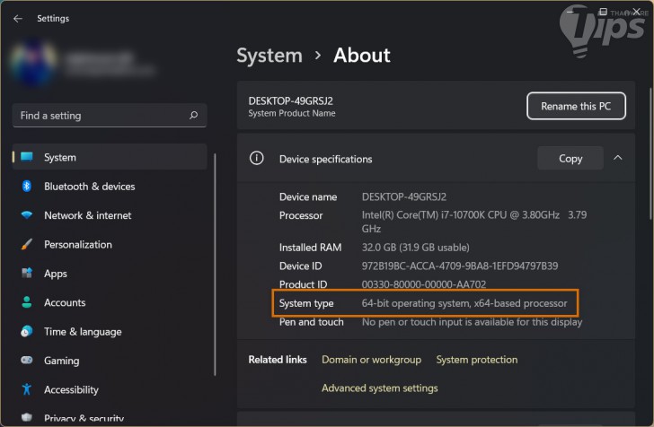 ตรวจสอบการรองรับ Windows แบบ 64 บิต (Check Windows 64 bits compatibility)