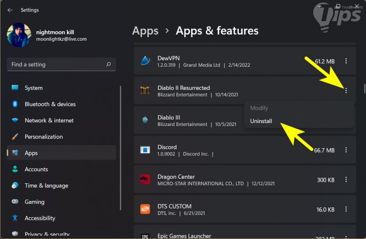 ลบโปรแกรมเวอร์ชันเก่าออกก่อน (Delete an earlier version first)