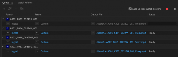 Media Encoder แปลงไฟล์ Proxy บนโปรแกรม Adobe Premiere Pro