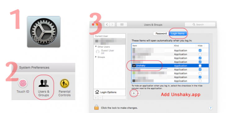 วิธีเรียกใช้งาน Unshaky.app เมื่อเปิดเครื่องทุกครั้ง