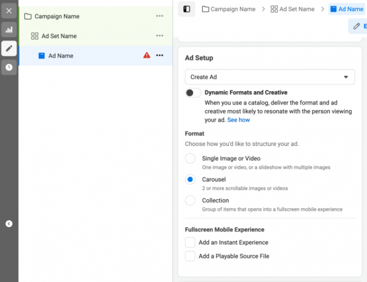 วิธีการสร้างภาพสไลด์ (Carousel Post) บน Facebook ผ่านหน้า Ads Manager