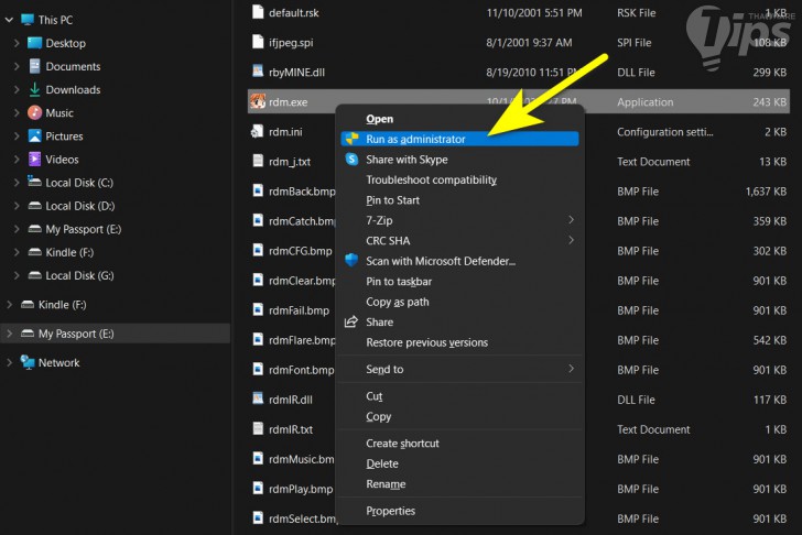 การ Run as Administrator บน Windows 11